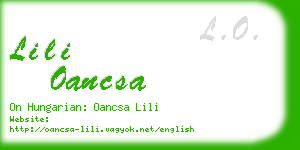 lili oancsa business card